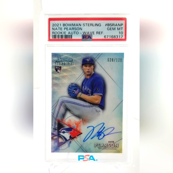 2021 Bowman Sterling Nate Pearson RC Auto Wave Ref # BSRA-NP - PSA 10 GEM MINT - Picture 1 of 3